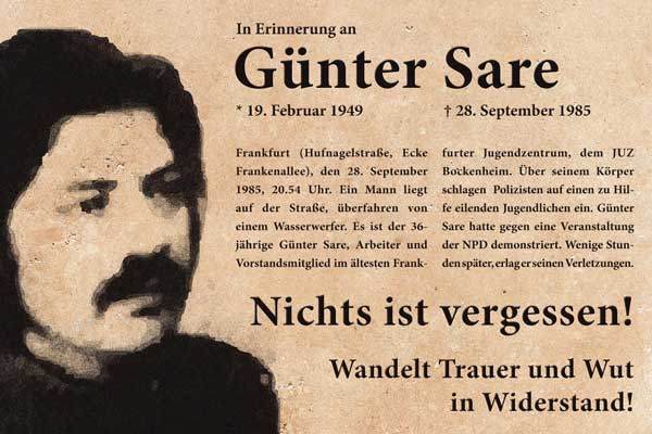 Gedenkplatte Günter Sare