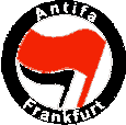 Antifa-Symbol mit roter und schwarzer Fahne