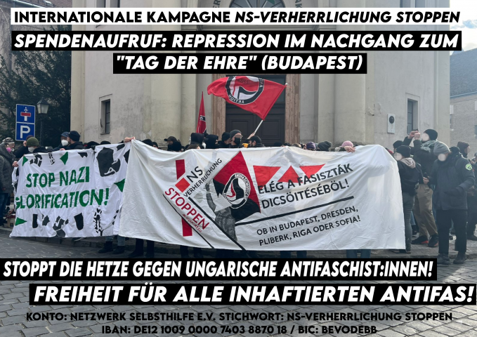 Spenden für in Ungarn inhaftierte Antifas