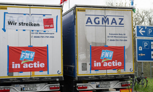 Solidarität mit den streikenden LKW Fahrern in Gräfenhausen