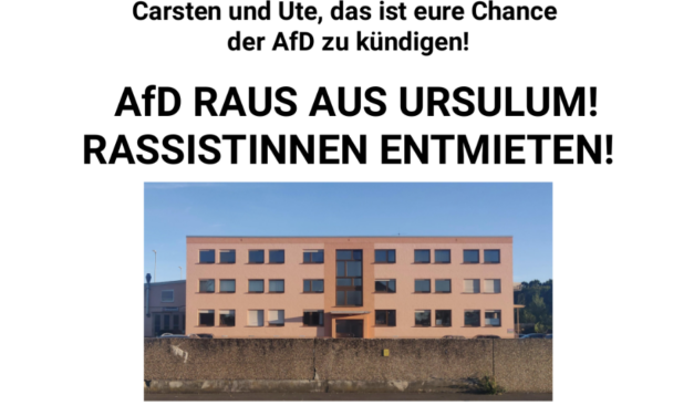 Gießen: Kein Raum der AfD! Vermieter zu Hause besucht